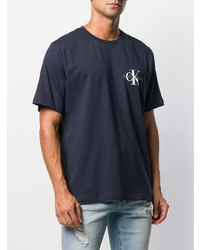 T-shirt à col rond bleu marine Calvin Klein Jeans