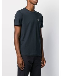 T-shirt à col rond bleu marine Ea7 Emporio Armani