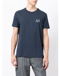 T-shirt à col rond bleu marine Armani Exchange