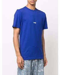 T-shirt à col rond bleu marine MSGM