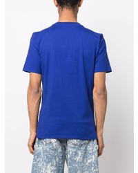 T-shirt à col rond bleu marine MSGM