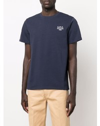 T-shirt à col rond bleu marine A.P.C.