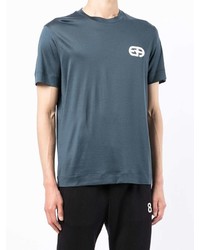 T-shirt à col rond bleu marine Emporio Armani