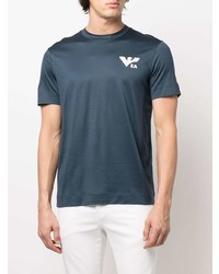 T-shirt à col rond bleu marine Emporio Armani