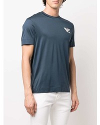 T-shirt à col rond bleu marine Emporio Armani