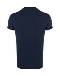 T-shirt à col rond bleu marine Emporio Armani