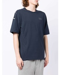 T-shirt à col rond bleu marine Ea7 Emporio Armani