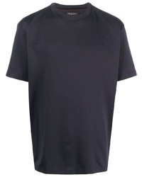 T-shirt à col rond bleu marine Loro Piana