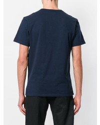 T-shirt à col rond bleu marine MAISON KITSUNÉ