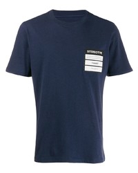 T-shirt à col rond bleu marine Maison Margiela