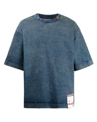 T-shirt à col rond bleu marine Maison Mihara Yasuhiro