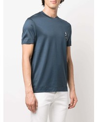 T-shirt à col rond bleu marine Emporio Armani