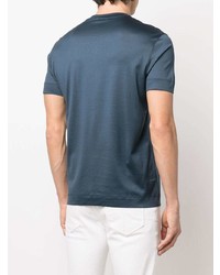 T-shirt à col rond bleu marine Emporio Armani