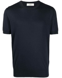 T-shirt à col rond bleu marine Mauro Ottaviani