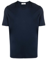 T-shirt à col rond bleu marine Mauro Ottaviani