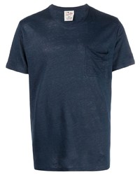 T-shirt à col rond bleu marine MC2 Saint Barth