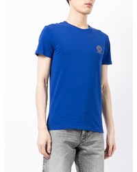 T-shirt à col rond bleu marine Versace