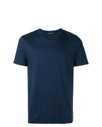 T-shirt à col rond bleu marine Michael Kors Collection