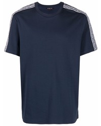 T-shirt à col rond bleu marine Michael Kors