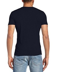 T-shirt à col rond bleu marine Minimum