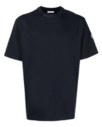 T-shirt à col rond bleu marine Moncler