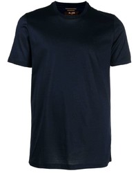 T-shirt à col rond bleu marine Moorer