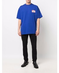 T-shirt à col rond bleu marine Vetements