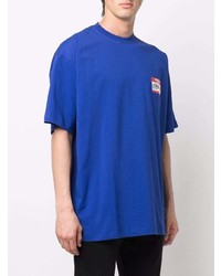 T-shirt à col rond bleu marine Vetements