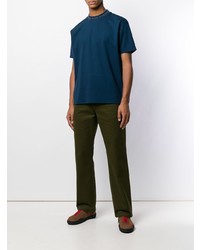 T-shirt à col rond bleu marine Acne Studios