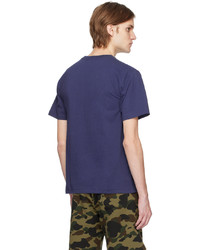 T-shirt à col rond bleu marine BAPE