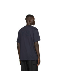 T-shirt à col rond bleu marine Y-3