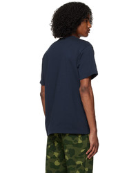 T-shirt à col rond bleu marine BAPE