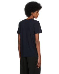 T-shirt à col rond bleu marine Jil Sander