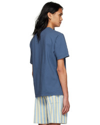 T-shirt à col rond bleu marine Doppiaa