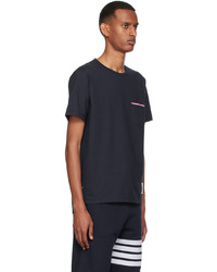 T-shirt à col rond bleu marine Thom Browne