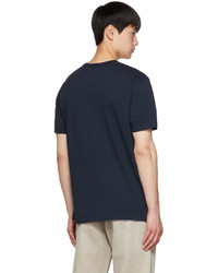 T-shirt à col rond bleu marine MAISON KITSUNÉ