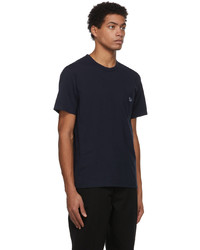 T-shirt à col rond bleu marine MAISON KITSUNÉ