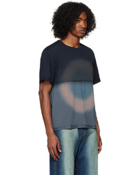 T-shirt à col rond bleu marine Eckhaus Latta