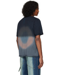 T-shirt à col rond bleu marine Eckhaus Latta