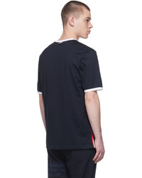 T-shirt à col rond bleu marine Thom Browne