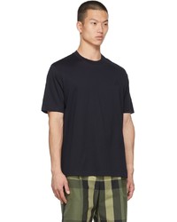 T-shirt à col rond bleu marine Burberry