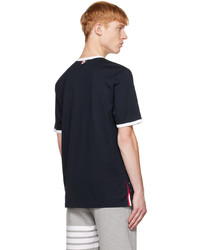 T-shirt à col rond bleu marine Thom Browne