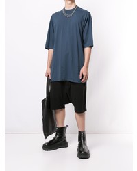 T-shirt à col rond bleu marine Rick Owens DRKSHDW