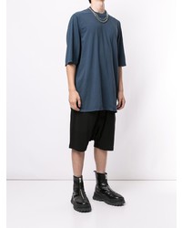 T-shirt à col rond bleu marine Rick Owens DRKSHDW