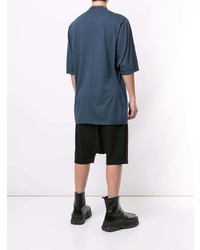 T-shirt à col rond bleu marine Rick Owens DRKSHDW