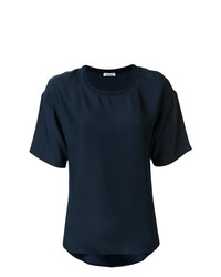 T-shirt à col rond bleu marine P.A.R.O.S.H.