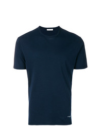 T-shirt à col rond bleu marine Paolo Pecora