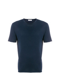 T-shirt à col rond bleu marine Paolo Pecora