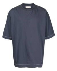 T-shirt à col rond bleu marine Paura