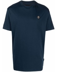 T-shirt à col rond bleu marine Philipp Plein